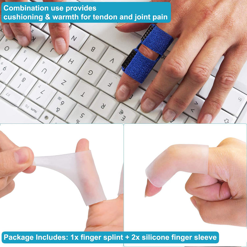 Trigger Finger Splints, Finger Brace for Pain Relief Sport Injuries, Basketball, Senior Tendon Release Blue - BeesActive Australia