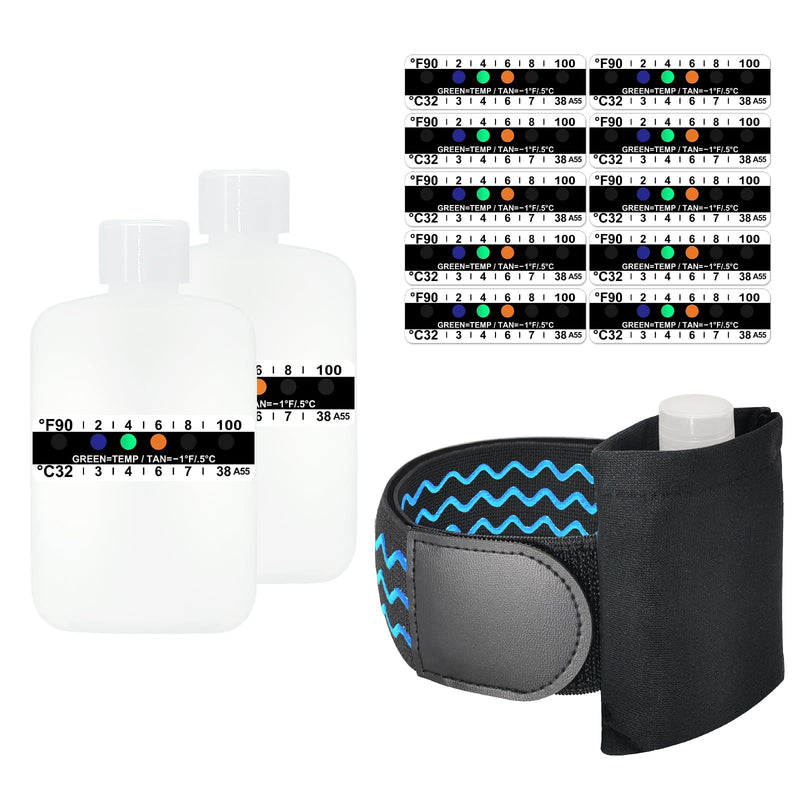 Urine Test Complete Kit - Smaller 3oz Translucent Empty Bottle, Non-Falling and Hi-Stretch Hidden Leg Strap, Urine Test Temperature Strips and Velour Lining Sample Bag, Urine Test Practice Kit at Home Screw cap