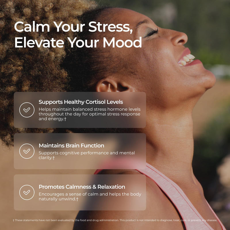 Livingood Daily Stress Support Supplement with Ashwagandha, 60 Capsules | 12-in-1 Calming Vitamins for Healthy Cortisol Levels, Adaptogenic Herbs, Reishi Mushroom, Vitamin B6, Magnesium, Made in USA