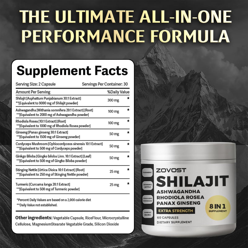 Superblend Daily Wellness Supplement – 24-in-1 Natural Formula with Sea Moss, Shilajit & Adaptogens – Energy, Focus & Vitality Support