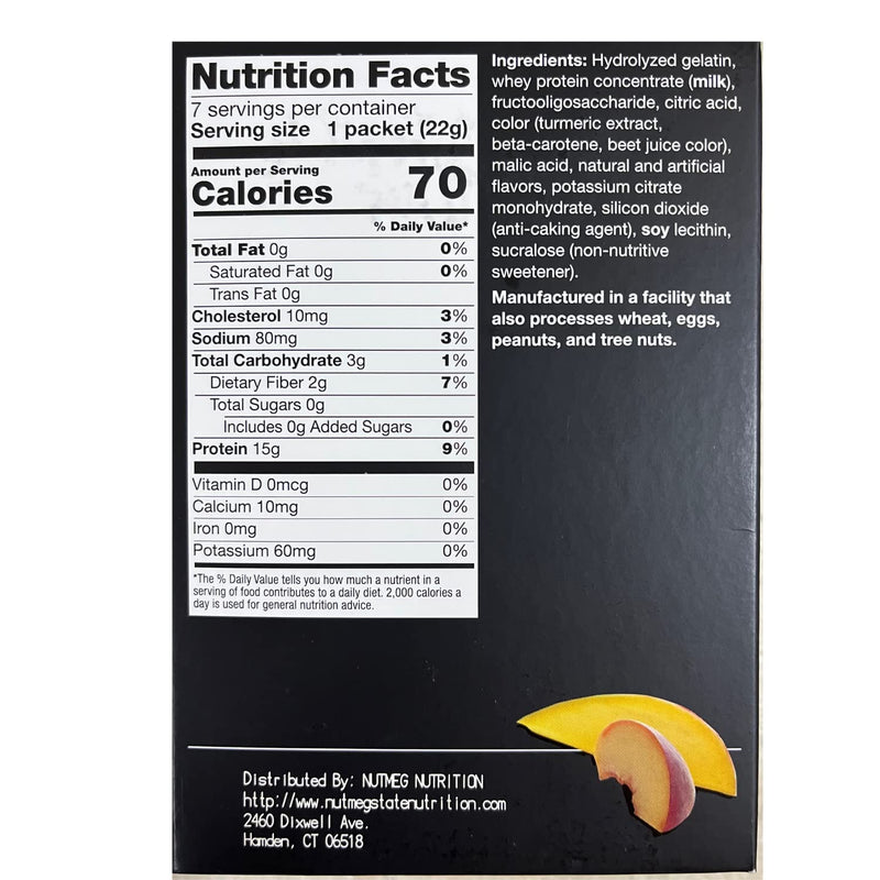 High Protein Fruit Flavored Powder Drink Mix, 15g Protein, Low Calorie, Sugar Free, Ideal Protein Compatible, 7 Servings Per Box (Peach Mango) Peach Mango