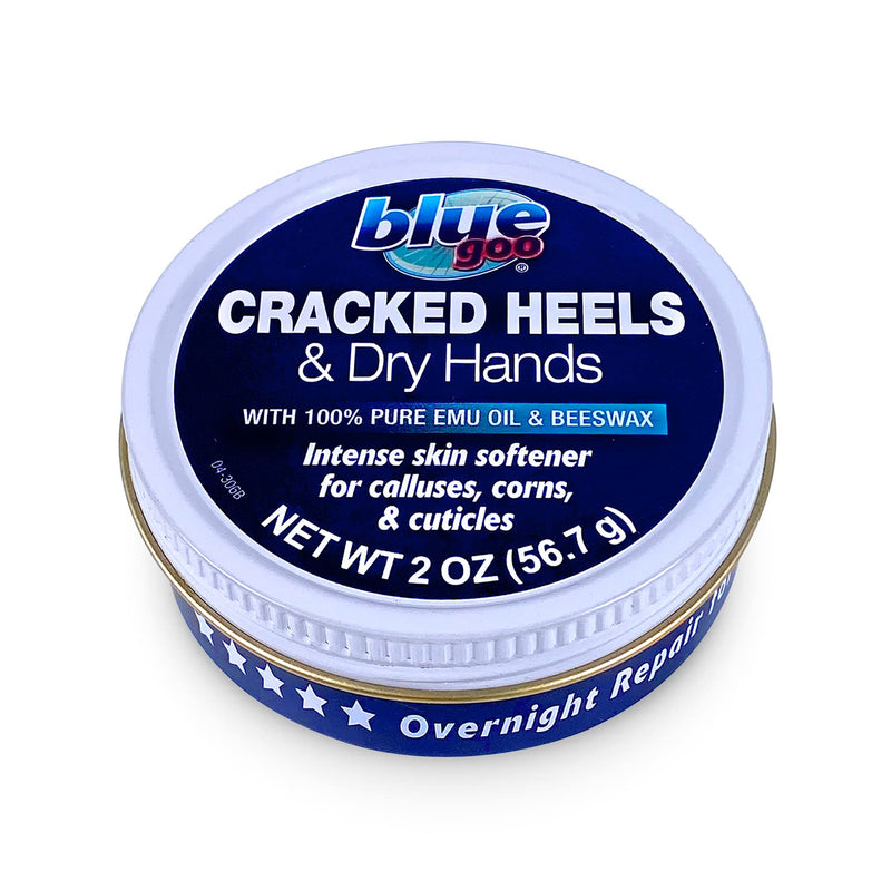 Blue Goo Cracked Heels & Dry Hands Skin Protectant, Helps Relieve Dry, Cracked Skin, 2 oz, Made with Emu Oil & Beeswax 2 Ounce (Pack of 1)