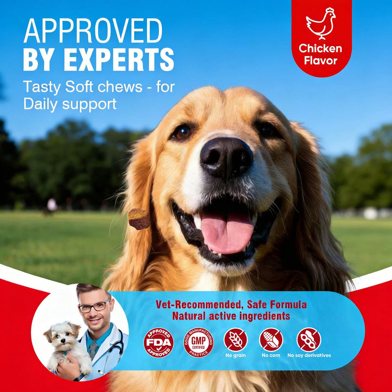 Dog Allergy Chews with Probiotics & Vitamins – Supports Skin Comfort & Coat Health