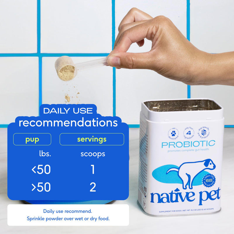 Native Pet Probiotic for Dogs & Omega Oil for Dogs| Vet Created Probiotic Powder for Dogs for Digestive Issues | 8 Oz. Omega Oil & 8 Oz. Probiotic - PawsPlanet Australia