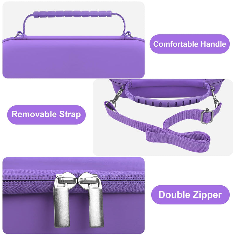 Canboc Carrying Case for Asthma Inhaler, Handheld Spacer for Adults, Mask, Inhaler Spacer Bag with Removable Shoulder Strap, Mesh Pocket fit Medicine or Essentials, Purple (Case Only) Z-Purple+Purple - BeesActive Australia