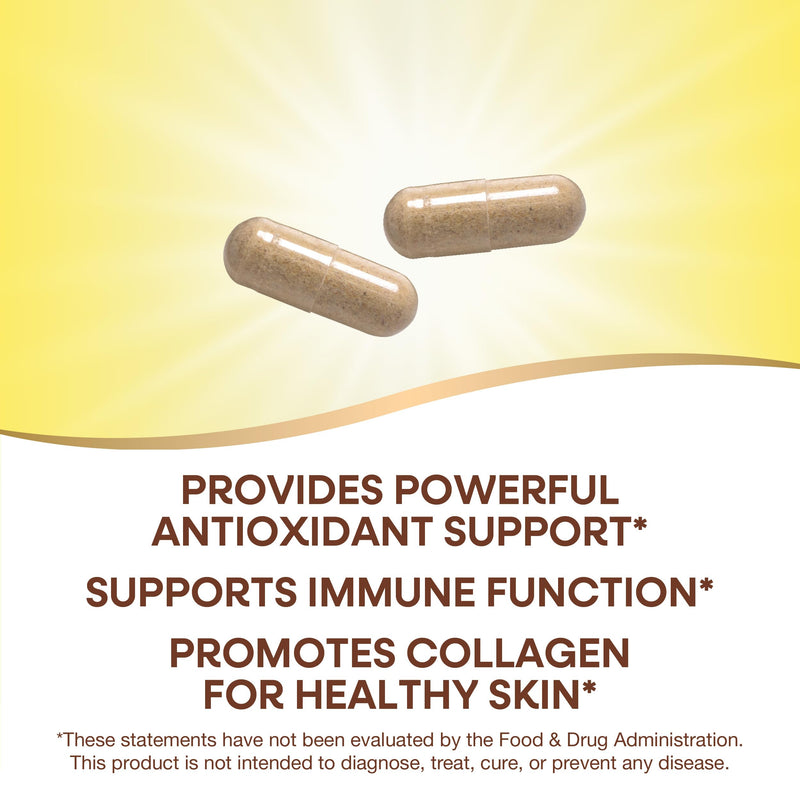 Nature's Way Vitamin C 500 mg with Bioflavonoids, 1000 mg Vitamin C per Serving, 100 Capsules, Pack of 2 200 Count (Pack of 1)