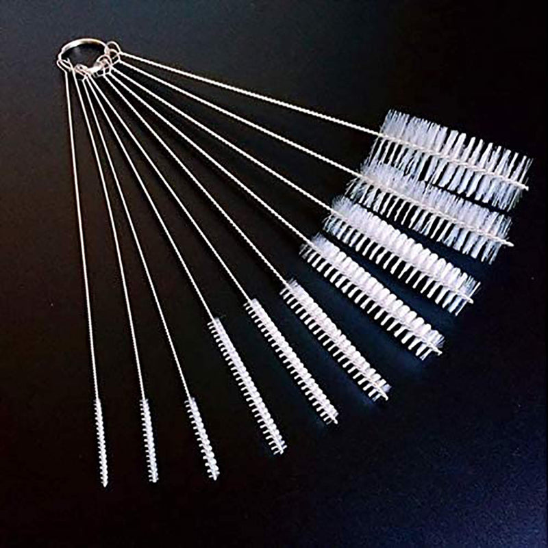 Long Straw Brush, Nylon Pipe Tube Cleaner 8-ihch 10 Different Diameters Set of 10 - BeesActive Australia