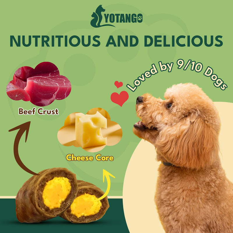 YOTANGO Dog Flea and Tick Support Crunchy & Creamy Chewables, 500 Chews Natural Flea and Tick Prevention for Dogs Chewable, Skin and Coat Support, Flea Treatment Chews for Dogs & Puppies (Beef Flavor)