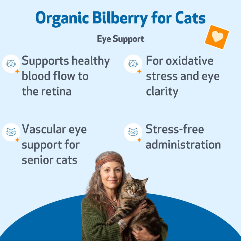 Pet Wellbeing Bilberry for Cats - Eye & Vision Support with Antioxidants, Capillary Health, Retinal Support - NASC Certified & Vet-Formulated - 2 oz Liquid