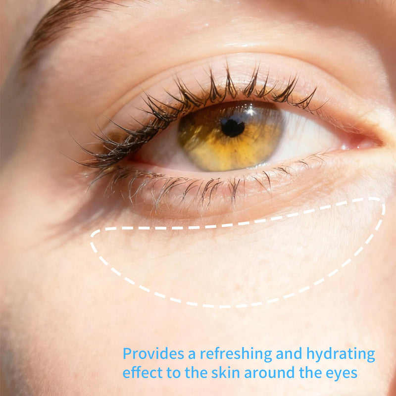 Hydrating Cooling Eye Gel - Under Eye Gel Cream with Hyaluronic Acid & Caffeine & Vitamin C - Under Eye Treatment Serum Target Dark Circles and Puffiness - Skin Care for Eyes, 0.5 fl oz