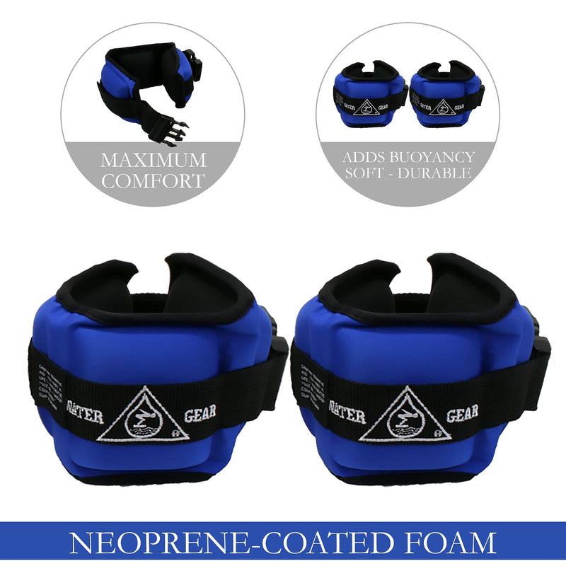 Water Gear Micro Buoyancy Cuff - Aqua Aerobics Fitness Gear Bands for Ankle and Wrist - Swimming Pool Workout - Exercise Equipment Adjustable Ankle and Wrist Bands for Men and Women - BeesActive Australia