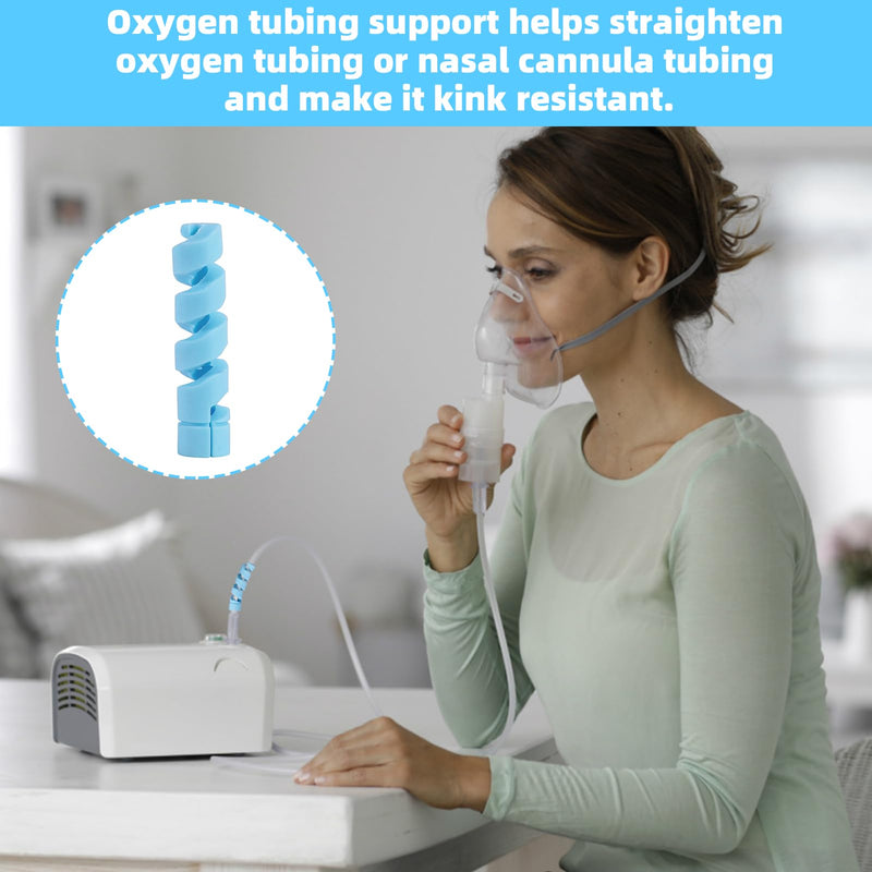 10 Pack Oxygen Tube Support Crimp Straightener for Portable Oxygen Concentrator, Oxygen Tubing Support for Oxygen Tank Oxygen Hose Nasal Cannula Oxygen Accessories (Blue) Blue - BeesActive Australia