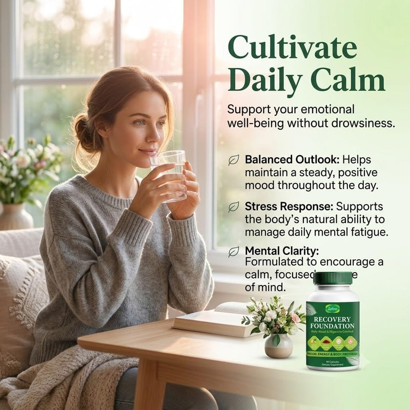Zafira Organic Recovery Foundation Support, Organic Saffron Extract, Myo-Inositol, Ginger Root, Magnesium, Vitamins D3, B12 & C, Vegan Non-GMO Daily Wellness Supplement for Men & Women, 60 Count.