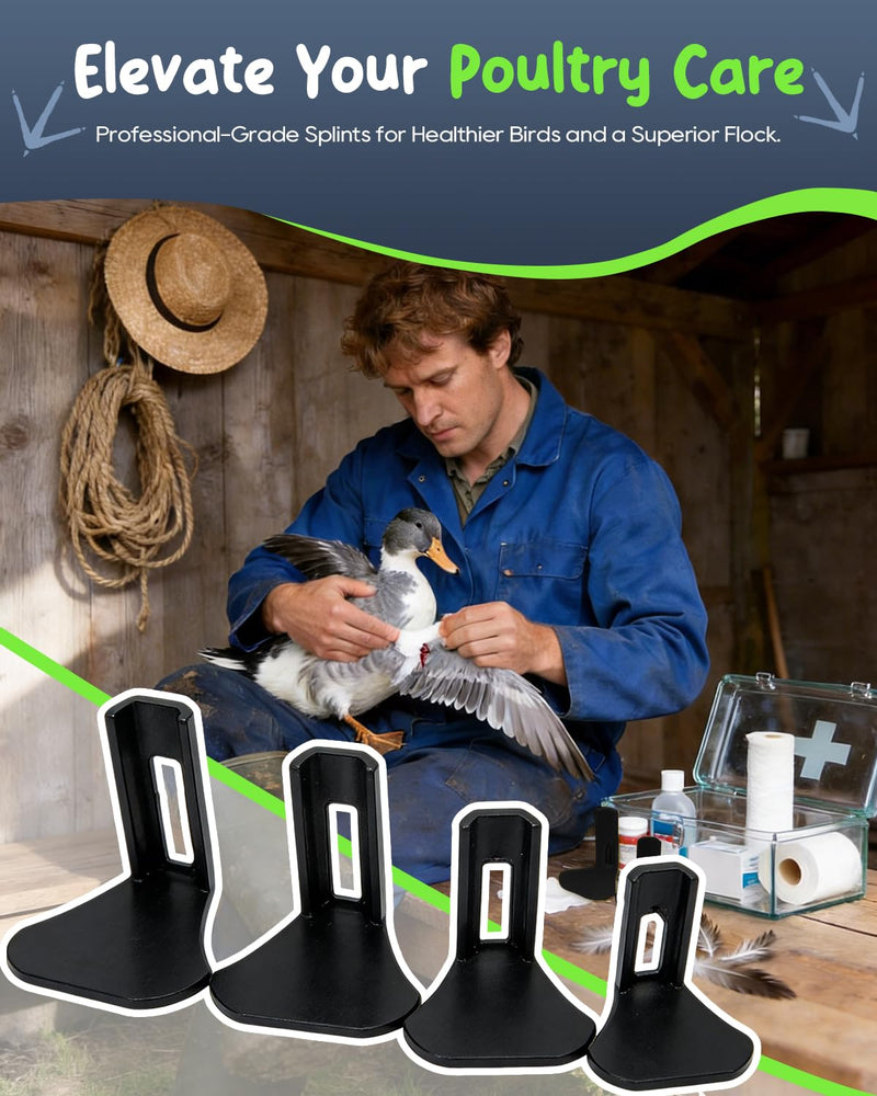 DKP 8-Pack Duck Leg Splints & Duck Legs Splint, Black - 4 Adjustable Sizes for Fixing Fractures, Curled Toes, Bumblefoot in Ducks, Chickens, Geese - BeesActive Australia