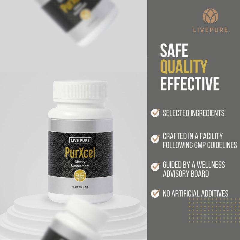 PURE PurXcel Antioxidant Supplement | 30 Capsules | Potent Antioxidant Blend with Glutathione & Superoxide Dismutase | Supports Skin, Joints & Natural Cleansing