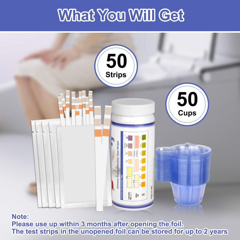 3-in-1 UTI Test Strips, Full Panel Urinary Tract Infection Test Kit at Home for Women Men Kids, Detection with Accurate Leukocytes, Nitrite, and PH Readings, Simple at-Home Urine Test Strips, 50ct - BeesActive Australia