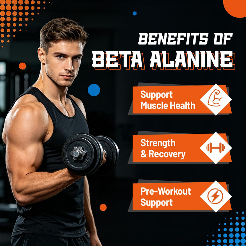 Beta Alanine Gummies 2000mg for Muscle Recovery, Sugar-Free, Vegan, 120 | 4-in-1 Amino Supplements with Glycine, TMG & Vitamin B6 for Adults, Orange Flavor, 60 Chews 60 Count (Pack of 2)