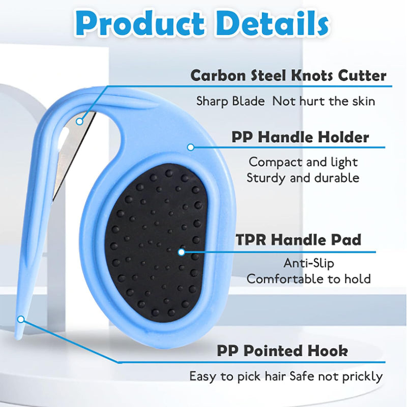 3 pieces pet knotting comb, knot comb for pets, detangling knife for cats, grooming knife for long-haired pets, knot comb for cats, for removing tangled hair (blue + green + black). - BeesActive Australia