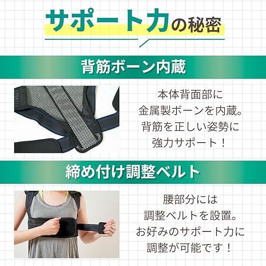 [Recommended by Judo therapist] RELAXEE posture supporter, hunched back belt, no armpit pain, back muscles, rolled shoulders, unisex (M) - BeesActive Australia
