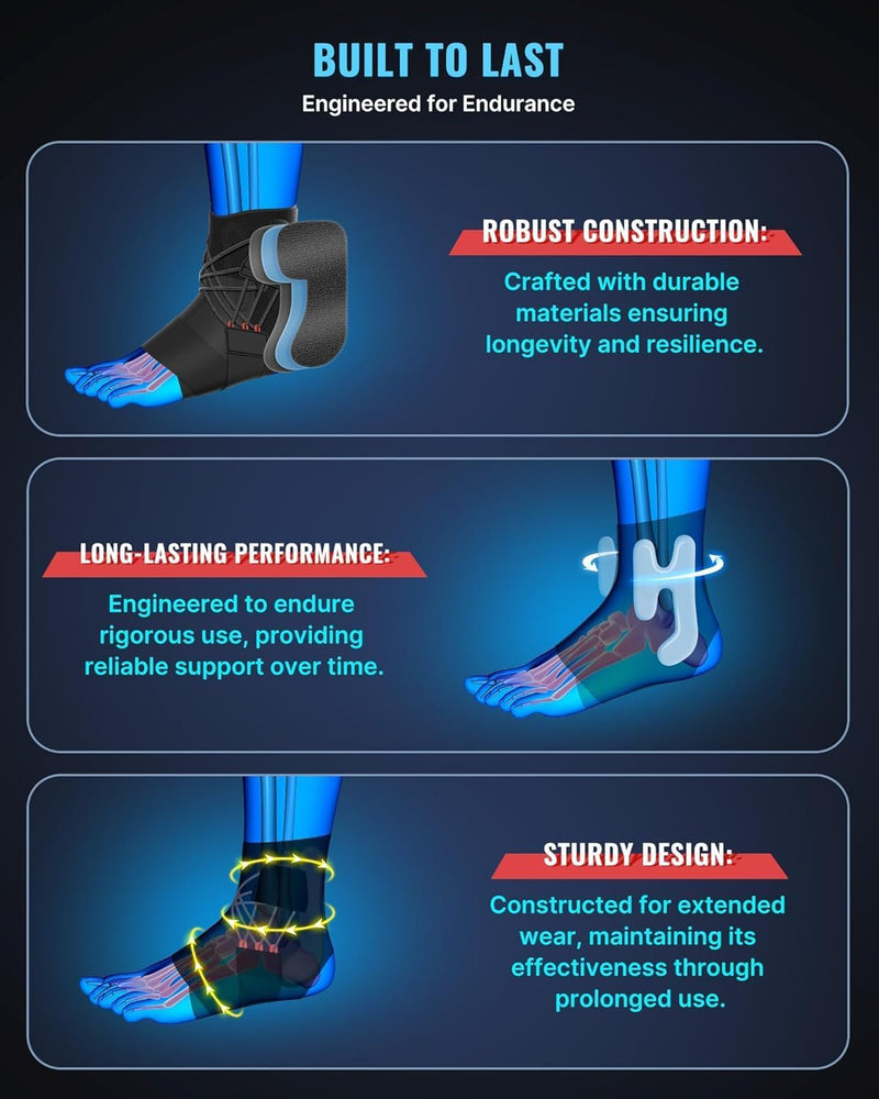 Fit Geno Ankle Brace for Sprained Ankles - Adjustable Breathable Support with Quick-Release Straps for Pain Relief and Swelling Reduction for Men and Women (Left M/L, Ankle size 9''-9.8'') Left - BeesActive Australia