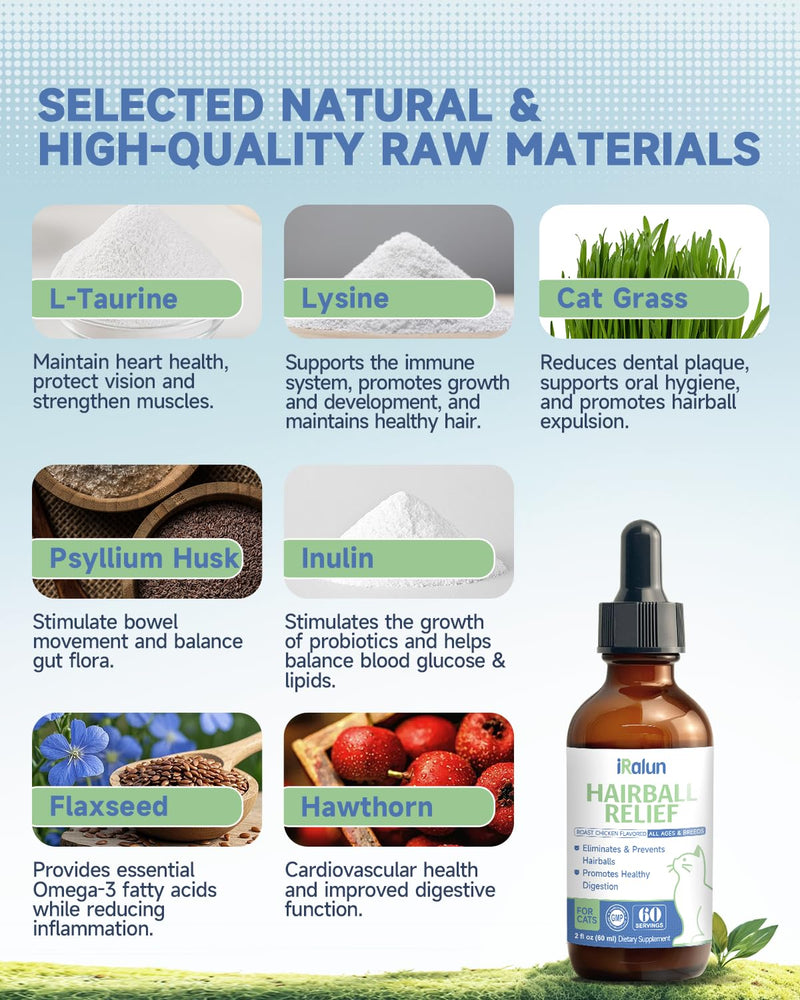 Natural Hairball Relief Liquid for Cats & Pet Deterrent Spray for Cats and Dogs - Indoor & Outdoor Furniture Protection, Stop Scratching, Chewing & Urine Marking