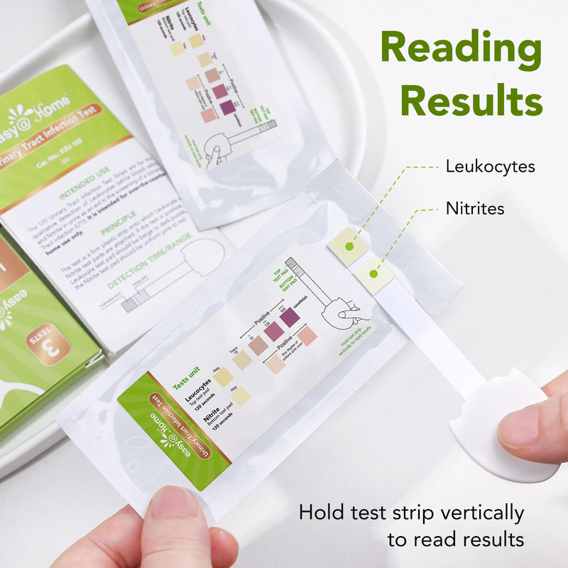 Easy@Home Urinary Tract Infection Test - UTI Test Strip for Women Home Testing Kit Detection of Leukocytes and Nitrite Over The Counter (OTC) USE Quick Accurate Results in 2 Min (4 Pack) UTI-EZU-102:4 - BeesActive Australia