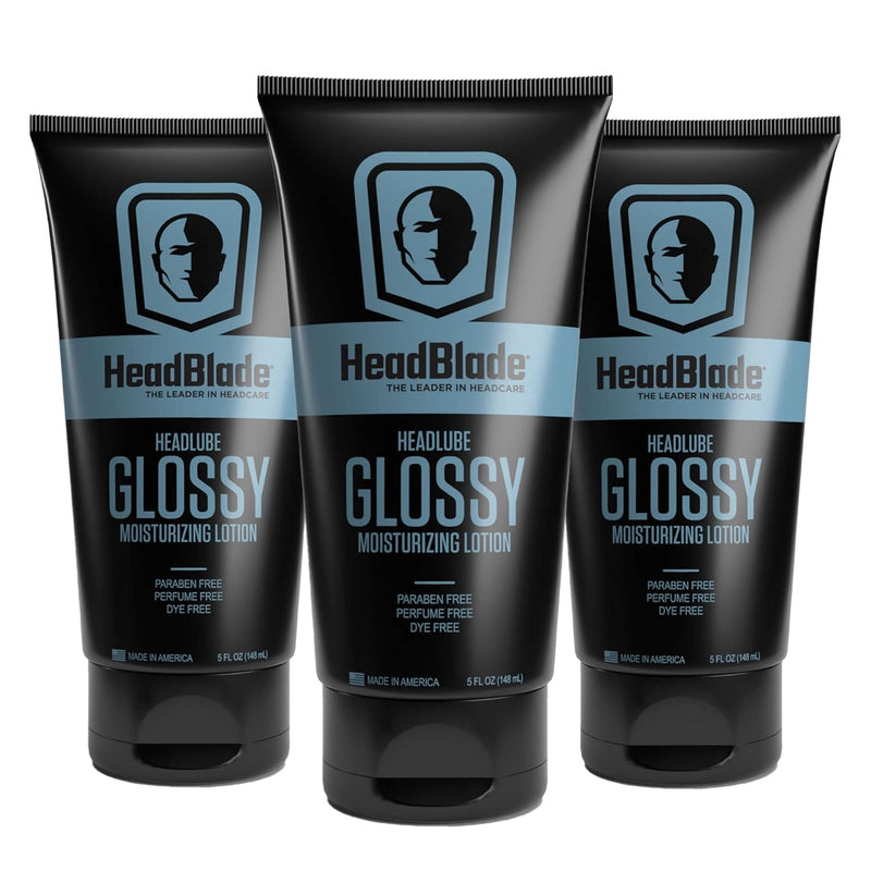HeadBlade HeadLube Glossy Aftershave Moisturizer Lotion for Men - 5 oz (3 Pack) - Leaves Head Shiny and Grease-Free 5 Fl Oz (Pack of 3) - BeesActive Australia