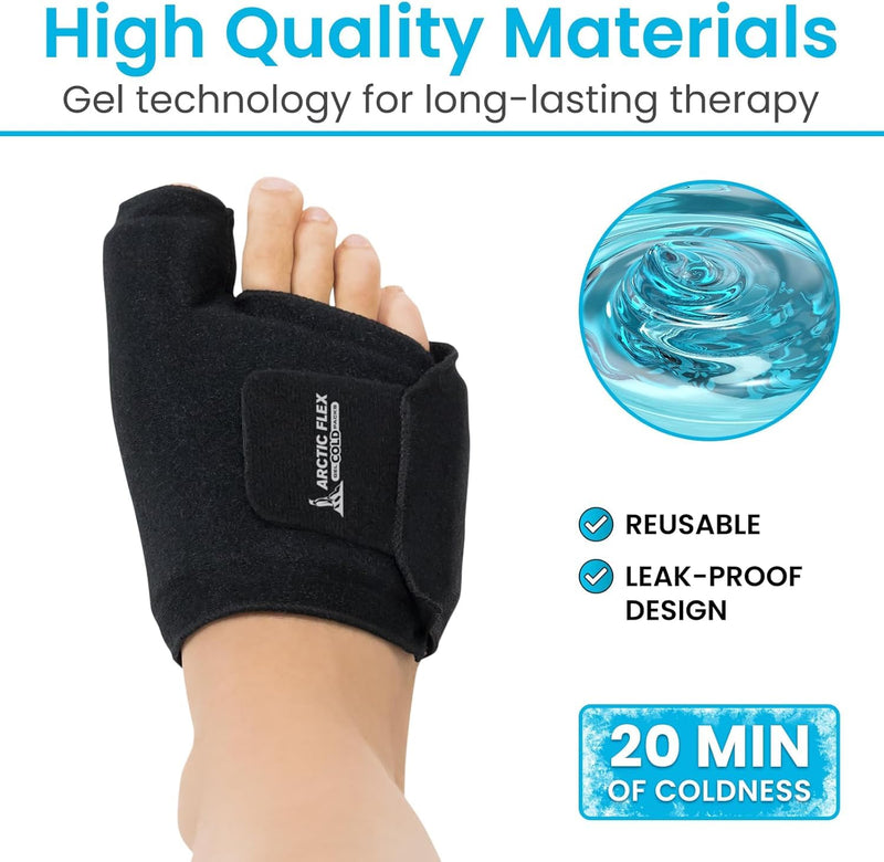 Arctic Flex Foot Ice Pack (Pair) Toe Wrap for Bunion, Plantar Fasciitis, Hallux Valgus, Gout, Swelling & Injuries - Cold & Heat Gel Therapy for Joint Pain Relief & Feet Recovery - Reusable Compression - BeesActive Australia