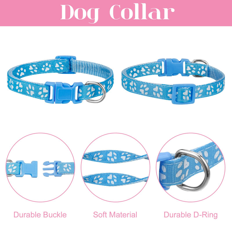 tonyg-p 2 piece puppy collars with leash set, dog collar and leash, adjustable dog collar, soft nylon pet collar for puppies, small medium dogs - BeesActive Australia