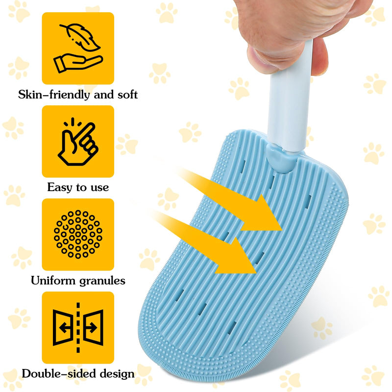 3PCS Cat Tongue Comb, Cat Grooming Brush, Cat Brushes for Indoor Cats, Cat Brush for Shedding, Cat Comb for Long Haired Cats, Pet Ice Cream Massage Comb, Easily Removes Fur Reducing Hairballs (Blue, - BeesActive Australia