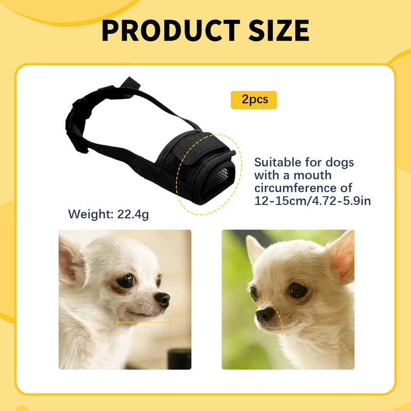 GUTERTOP Pack of 2 muzzles for small dogs, poison bait protection dog, muzzle Chihuahua anti-chewing barking for Chihuahua Shih Tzu small dogs - BeesActive Australia