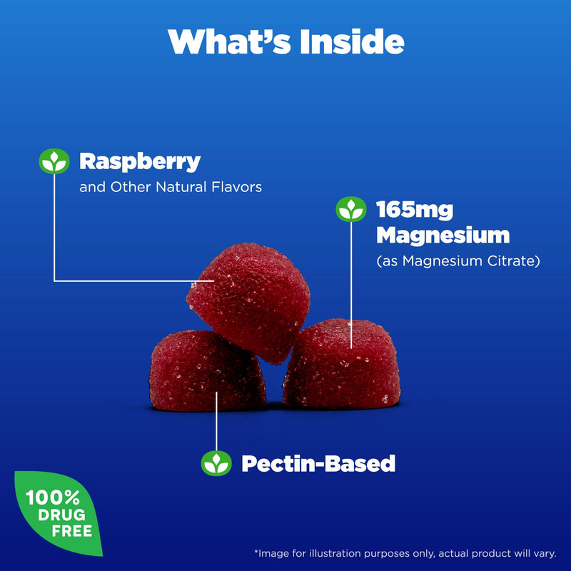 Natrol Magnesium Citrate, High Absorption Magnesium Supplement for Mood and Stress, Helps Calm The Mind and Relax The Body, 60 Raspberry-Flavored Gummies, Up to a 30 Day Supply