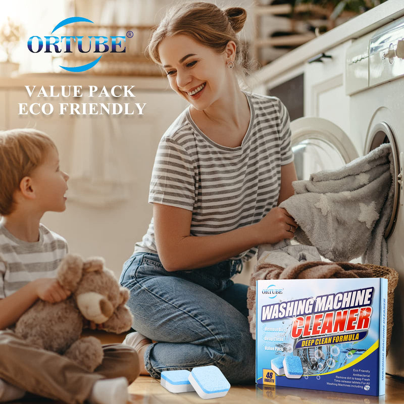 48 Pack Washing Machine Cleaner - Deep Cleaning Formula Tablets for Front and Top Loader Washer Machines - BeesActive Australia