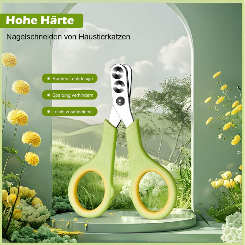 TINGTING Cat Claw Trimmer, Cat Claw Cutter Effortless Pet Nail Clippers Stainless Steel Cat Nail Scissors Double Circular Hole for Cats Rabbits Nail Clippers - BeesActive Australia