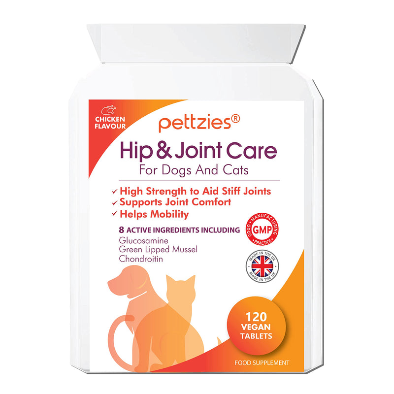 Hip and Joint Supplements for Dogs and Cats Health 120 Tablets - Arthritis Aid, Joint Care, Pain Relief Support for Senior, Young Pets - Glucosamine, Green Lipped Mussel, Chondroitin, Msm Joint Care for Dogs & Cats 120 Tablets