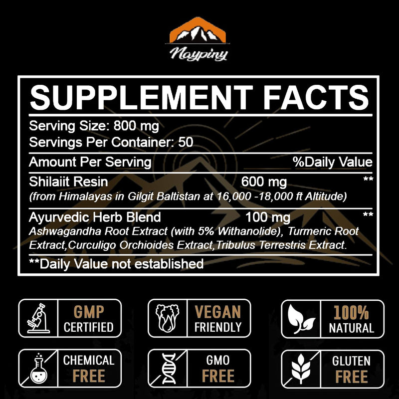Shilajit Pure Himalayan Organic Resin - 800mg Maximum Potency Natural Organic Shilajit Resin with 85+ Trace Minerals & Fulvic Acid for Energy, Immune Support, Men & Women, 30 Grams Black - BeesActive Australia