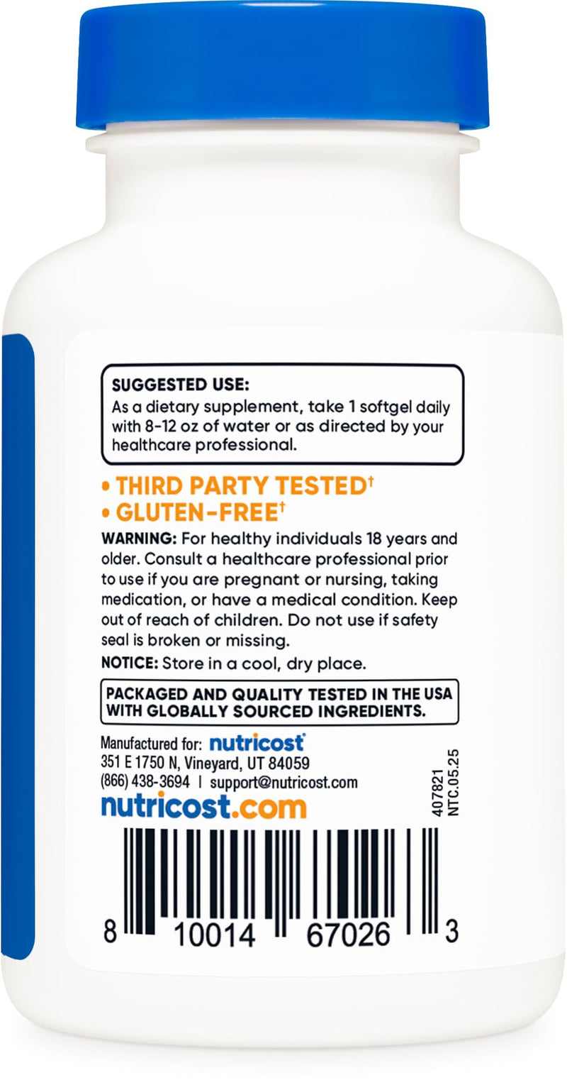 Nutricost Biotin (10,000mcg) 150 Softgels - Gluten Free, Non-GMO