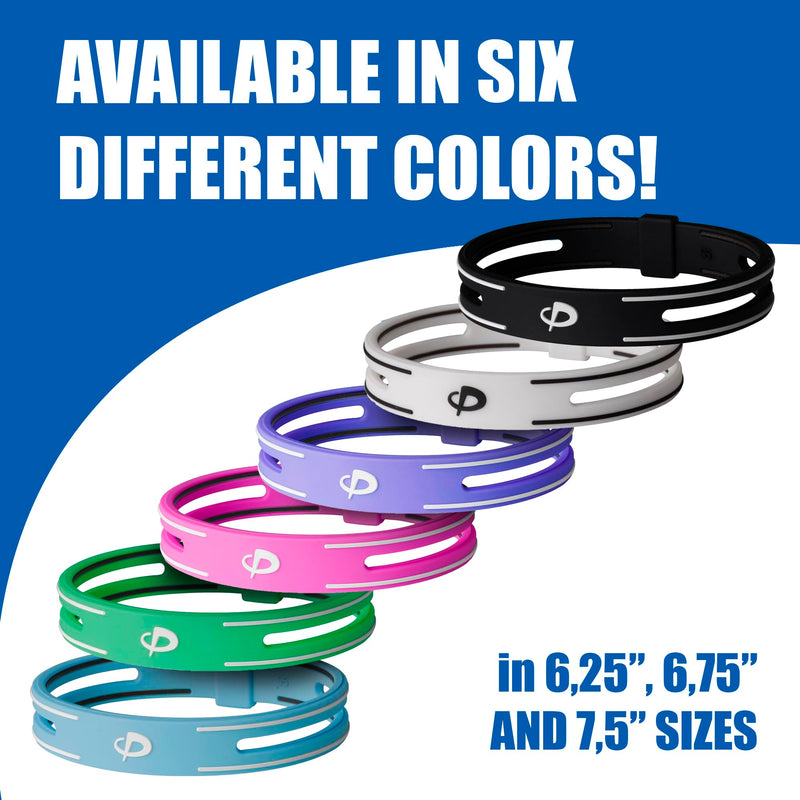 Phiten S-PRO Titanium Bracelet - Waterproof Sport Silicone Bracelet 6.75 inch Pink