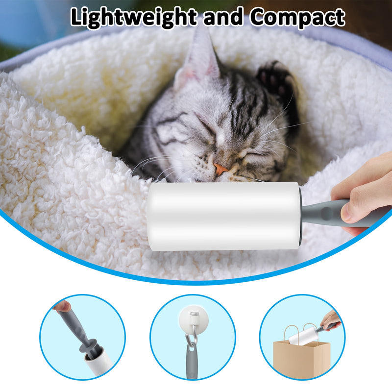 Vexillic lint roller, 12 rolls of lint roller without dispenser, 60 sheets of lint roller for clothing with 2 dispensers, 2 dust covers, lint roller for clothing, hair, cat hair, dog hair - BeesActive Australia