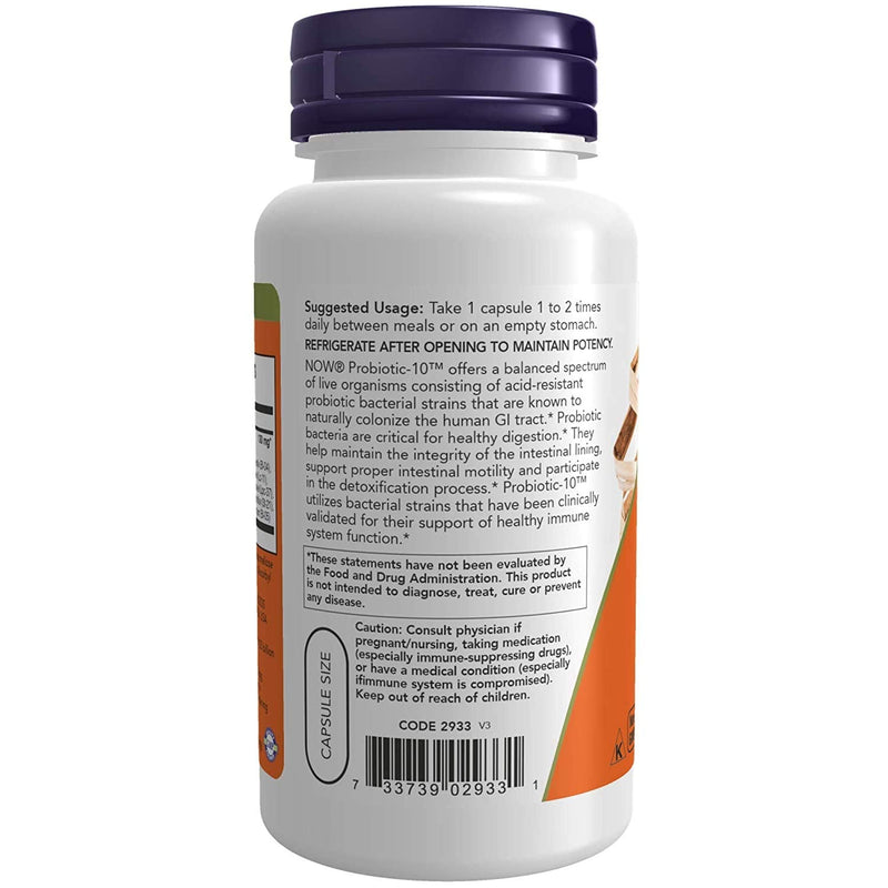 NOW Foods Probiotic-10 25 Billion, 100 Count (Pack of 3) 100 Count (Pack of 3)