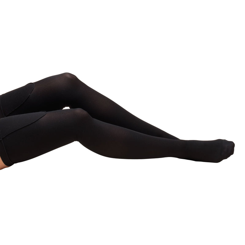 Truform Surgical Stockings, 18 mmHg Compression for Men and Women, Thigh High Length Closed Toe Black X-Large (1 Pair)