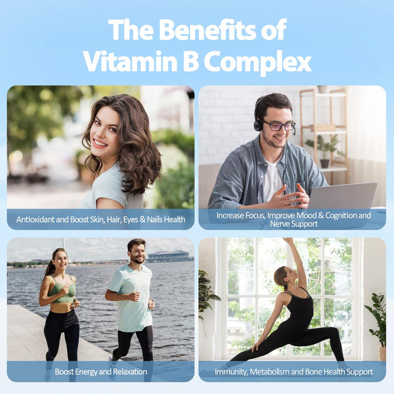 13-in-1 Vitamin B Complex Plus with Vitamin B1, B2, B3 (Niacinamide), B4, B5, B6, B7 (Biotin), B8 (Inositol), B9 (Folate), B12, C, D3, K2 - Energy, Nerve, Immune, Skin Support - 120 Vegan Capsules 1