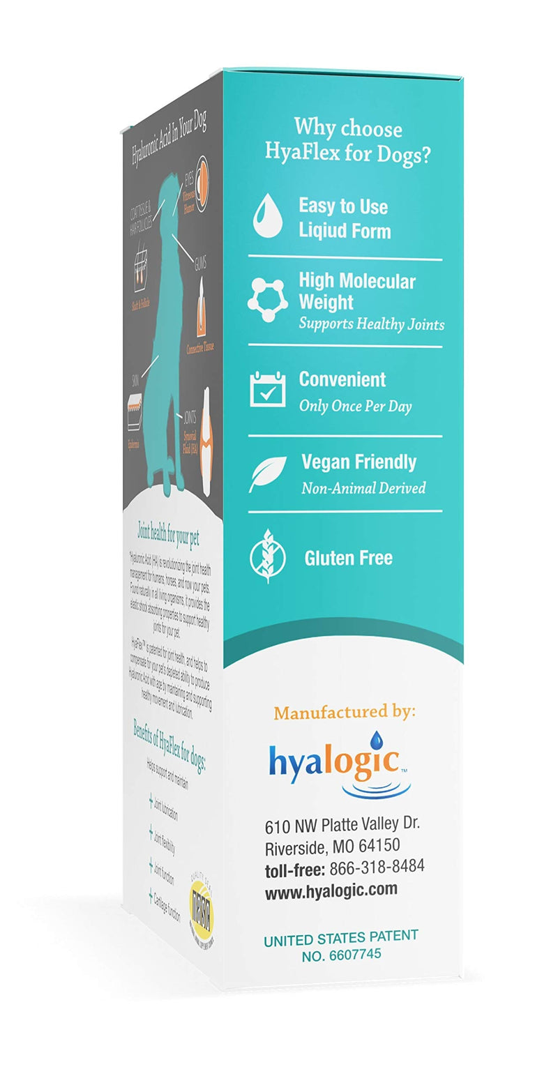 Dog Joint Supplement, Hyalogic Hyaluronic Acid Joint Supplement for Dogs, HyaFlex - 30-60 Day Supply, 1oz HA Canine Joint Support, Cartilage Supplement & Dog Coat Supplement, W/ No Fuss Liquid Dropper Standard Packaging - BeesActive Australia