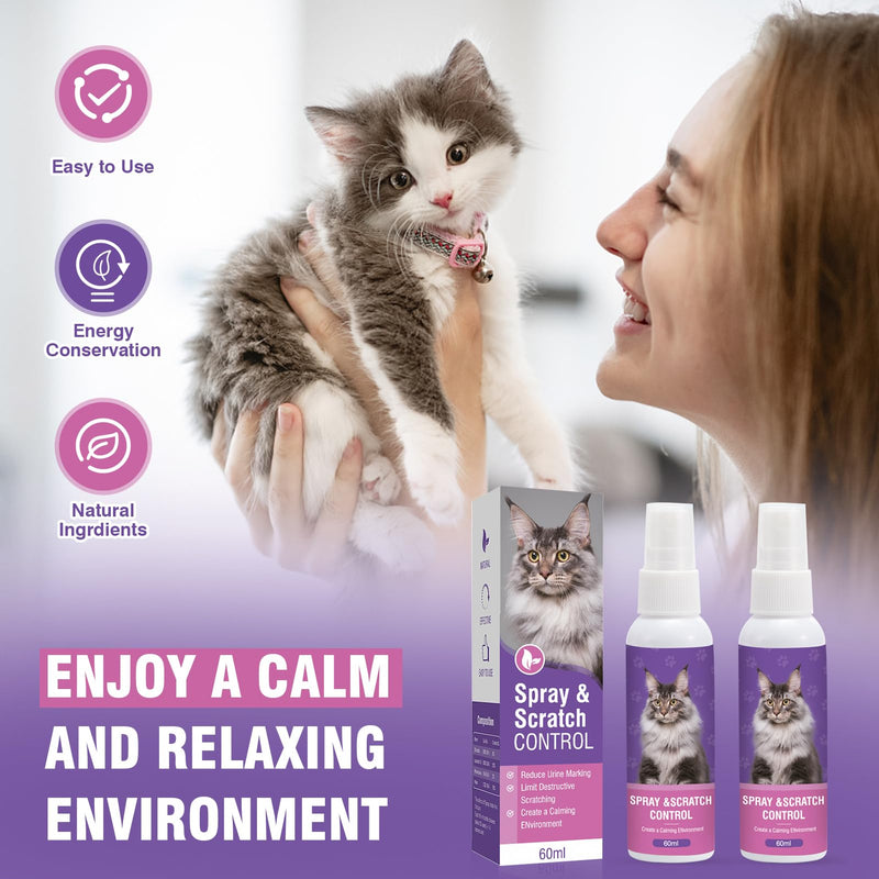 Pet Calming Spray Cat Calming Spray Pack of 2 Calming Spray for Cats Cat Calming Soothing Relaxation Anti Stress Agent Calming Signs M - BeesActive Australia