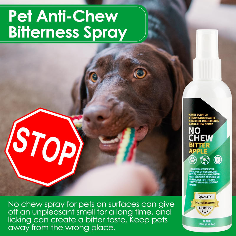 Bitter Apple Spray for Dogs to Stop Chewing. 175ML No Chew Spray for Dogs. Dog Training & Behavior Aids. Effective Anti-Scratch Furniture Protector. Alcohol-Free & Non-Toxic, Indoor & Outdoor Safe. Green - BeesActive Australia