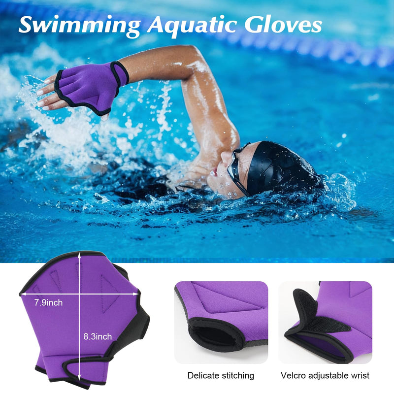 Water Dumbbells Aquatic Exercise Combo Set, High Density Water Weight, Swimming Belt, Swimming Aquatic Gloves for Swim Fitness Training Water Exercise
