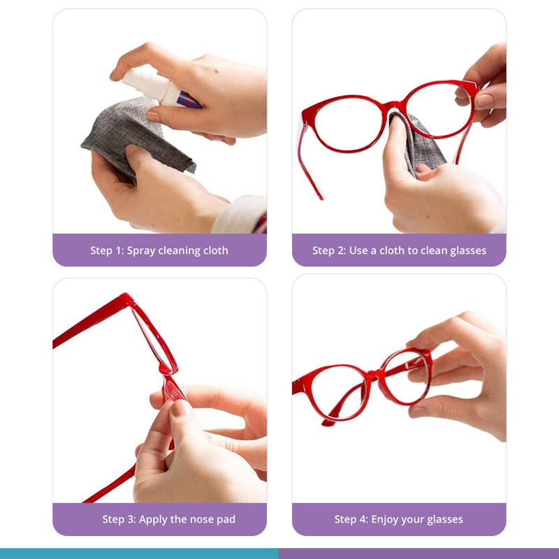 GMS Optical 1.8mm Reg-Thin/18mm Long Length - Anti-Slip Adhesive Contoured Soft Silicone Eyeglass Nose Pads with Super Sticky Backing (2 Sets / 5 Pack)(10 Pair)(Clear)
