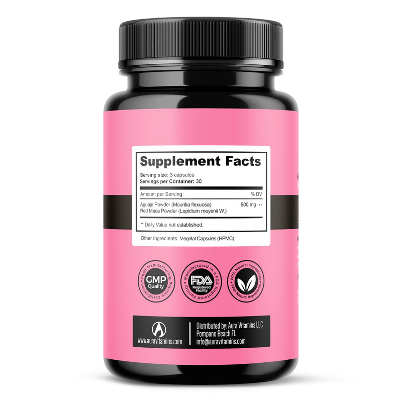 Fertili-t Female (90 Caps) Natural Fertility Support, Hormonal Balance & Prenatal Vitamins for Women, Conception Support, Natural Fertility Supplement with Aguaje & Red Maca (30-Day Supply) (1) 1