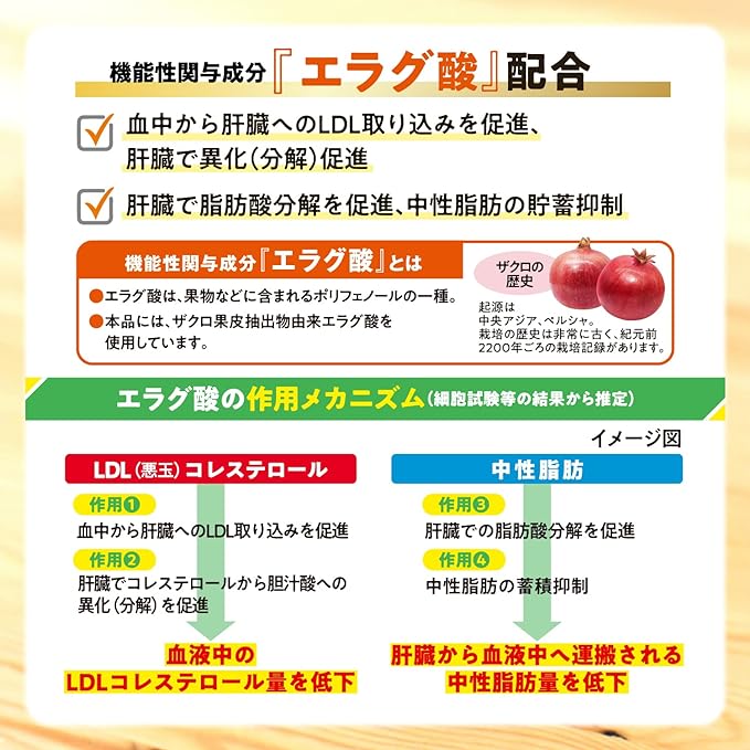 Taisho Pharmaceutical Foods with Function Claims Coles & Middle Care Tablets (grain type) 28 tablets (14 days supply)/For those concerned about cholesterol and neutral fats/Contains ellagic acid/Notification number: H228 - BeesActive Australia