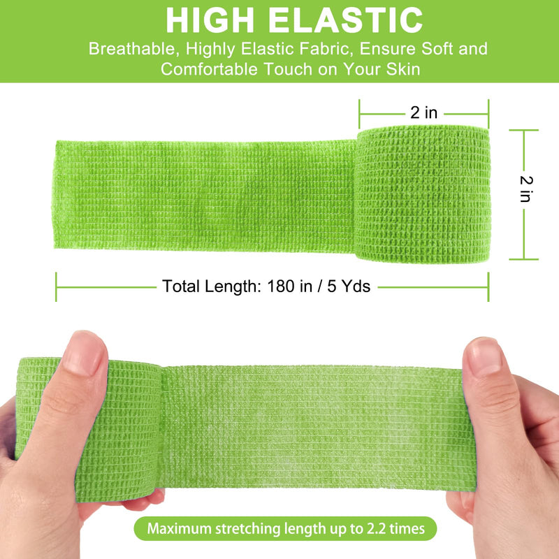 24 Pack Self Adhesive Bandage Wrap 2 Inch, Cohesive Medical Tape for Sports, Elastic Vet Wrap for Athletic, Ankle, Wrist Sprains, Pet First Aid Multi-color - BeesActive Australia